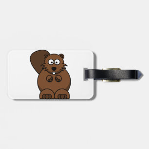 Étiquette À Bagage Cute Cartoon Beaver Funny Bois Animal
