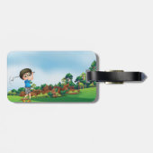 Étiquette À Bagage Cute Cartoon Boy Golf Fun Golf Amusant Golf Lover  (Dos horizontal)