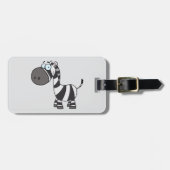Étiquette À Bagage Cute Cartoon Zebra Funny Animal Character (Devant horizontal)