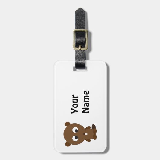 Étiquette À Bagage Cute castor (Devant Vertical)