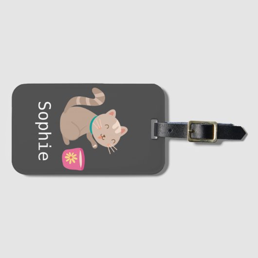 Étiquette À Bagage Cute cat (Devant Horizontal)