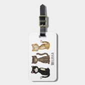 Étiquette À Bagage Cute Cats Personnalisé (Devant Vertical)