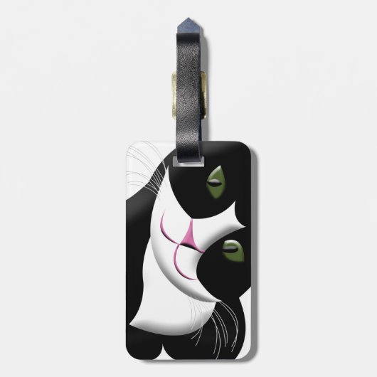 Étiquette À Bagage Cute chat (Dos Vertical)