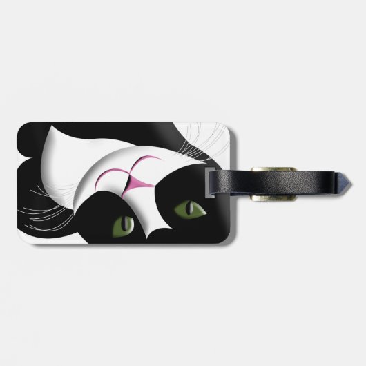 Étiquette À Bagage Cute chat (Dos horizontal)