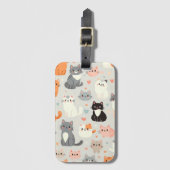 Étiquette À Bagage Cute chat (Devant Vertical)