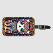 Étiquette À Bagage Cute Chat avec charme Motif traditionnel (Devant Horizontal)