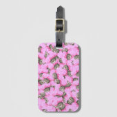 Étiquette À Bagage Cute Chat dans un Motif Casquette rose Random (Devant Vertical)