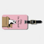 Étiquette À Bagage Cute chat dans une boîte (Devant horizontal)