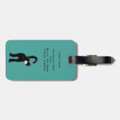 Étiquette À Bagage Cute Chat Noir Personnalisé (Dos horizontal)