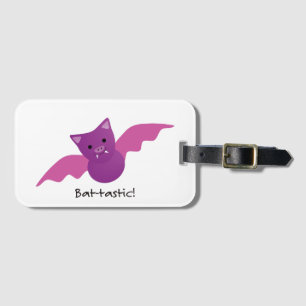 Étiquette À Bagage Cute chauve chauve-souris rose batastique