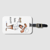 Étiquette À Bagage Cute chef de chien Whimsical (Devant Horizontal)