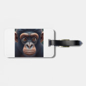 Étiquette À Bagage Cute Crazy Funny Chimpanzé Anime Portrait (Dos horizontal)