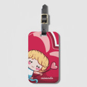 Étiquette À Bagage Cute Cupide (Devant Vertical)
