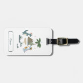 Étiquette À Bagage Cute Dinosaur Kids Travel Personalized Cartoon (Devant horizontal)