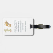 Étiquette À Bagage Cute Dinosaur Kids Travel Personalized Cartoon (Dos horizontal)