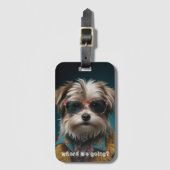 Étiquette À Bagage Cute Dog Photo (Devant Vertical)