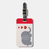 Étiquette À Bagage Cute elephant with hewhimsical love (Devant Vertical)