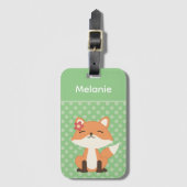 Étiquette À Bagage Cute Fox Sniffer l'air personnalisé (Devant Vertical)