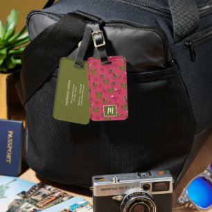 Étiquette À Bagage Cute framboise personnalisée