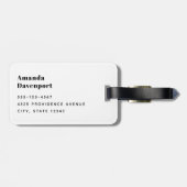 Étiquette À Bagage Cute Furry Fox sur Blue Grunge Arrière - plan (Dos horizontal)