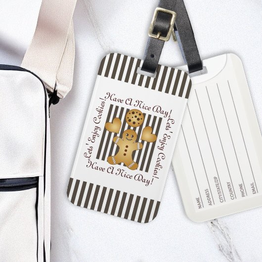 Étiquette À Bagage Cute Gingerbread Homme Cookie Illustration Enfants