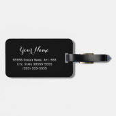 Étiquette À Bagage Cute Giraffe Imprimer Lavande Purple Bow Nom (Dos horizontal)