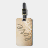 Étiquette À Bagage Cute Girly Glittery Bokeh, Amour Personnalisé (Devant Vertical)