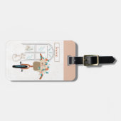 Étiquette À Bagage Cute Girly Paris Café Vacances (Devant horizontal)