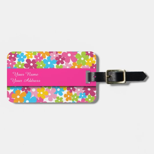 Étiquette À Bagage Cute Girly spring (Devant horizontal)