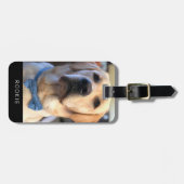 Étiquette À Bagage Cute Golden Labrador Retriever Nom de la photo Tex (Devant horizontal)