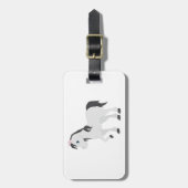 Étiquette À Bagage Cute Gray Pony Cartoon Whimsical Horse (Devant Vertical)