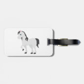 Étiquette À Bagage Cute Gray Pony Cartoon Whimsical Horse (Dos horizontal)