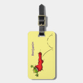Étiquette À Bagage Cute grenouille dans une chaussette rouge saut de (Devant Vertical)