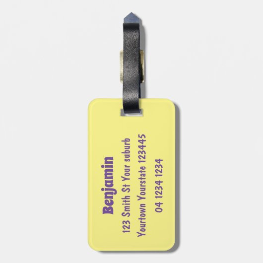 Étiquette À Bagage Cute grenouille dans une chaussette rouge saut de  (Dos Vertical)