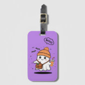 Étiquette À Bagage Cute Halloween Ghost Aesthetic – Kawaii (Devant Vertical)