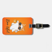 Étiquette À Bagage Cute Halloween Ghost Citrouille épice personnalisé (Devant horizontal)