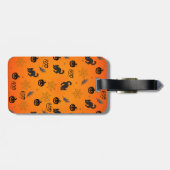 Étiquette À Bagage Cute Halloween Ghost Citrouille épice personnalisé (Dos horizontal)