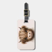 Étiquette À Bagage Cute Highlands Scottish Cow (Devant Vertical)