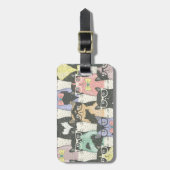 Étiquette À Bagage Cute Hipster Chats Motif (Devant Vertical)