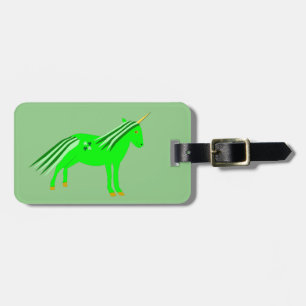 Étiquette À Bagage Cute Irlandais Green et or Unicorn Custom