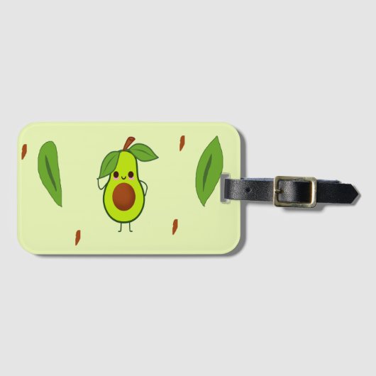 Étiquette À Bagage Cute kawaii avocado (Devant Horizontal)
