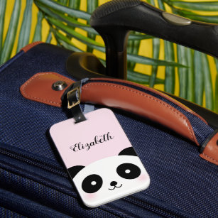 Étiquette À Bagage Cute Kawaii Dessin Panda Ours Personnalisé Nom Ro