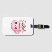 Étiquette À Bagage Cute Kawaii Hot Chocolate Mug with Marshmallows (Devant Horizontal)