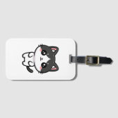 Étiquette À Bagage Cute Kawaii Tuxedo Cat Standing Character (Devant Horizontal)