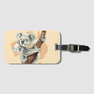 Étiquette À Bagage Cute Koala Maman et bébé