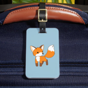 Étiquette À Bagage Cute Little Fox Blue
