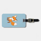 Étiquette À Bagage Cute Little Fox Blue (Devant horizontal)