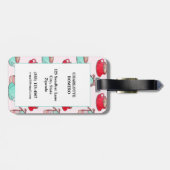 Étiquette À Bagage Cute Macarons et Cappuccino | Pastel | Monogramme (Dos horizontal)