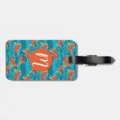 Étiquette À Bagage Cute Motif de natation Goldfish & Water (Dos horizontal)