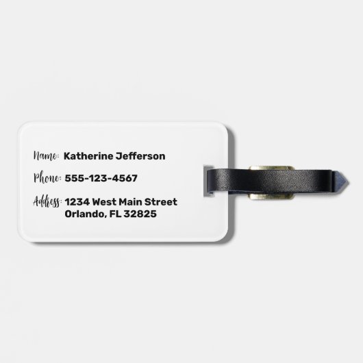 Étiquette À Bagage Cute Motif Gem (Dos horizontal)